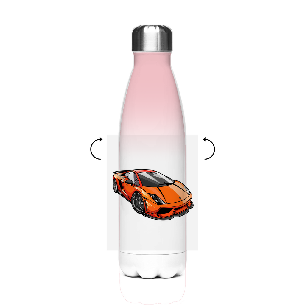 Stainless steel school water bottle "Sports car" - personalized thermos flask