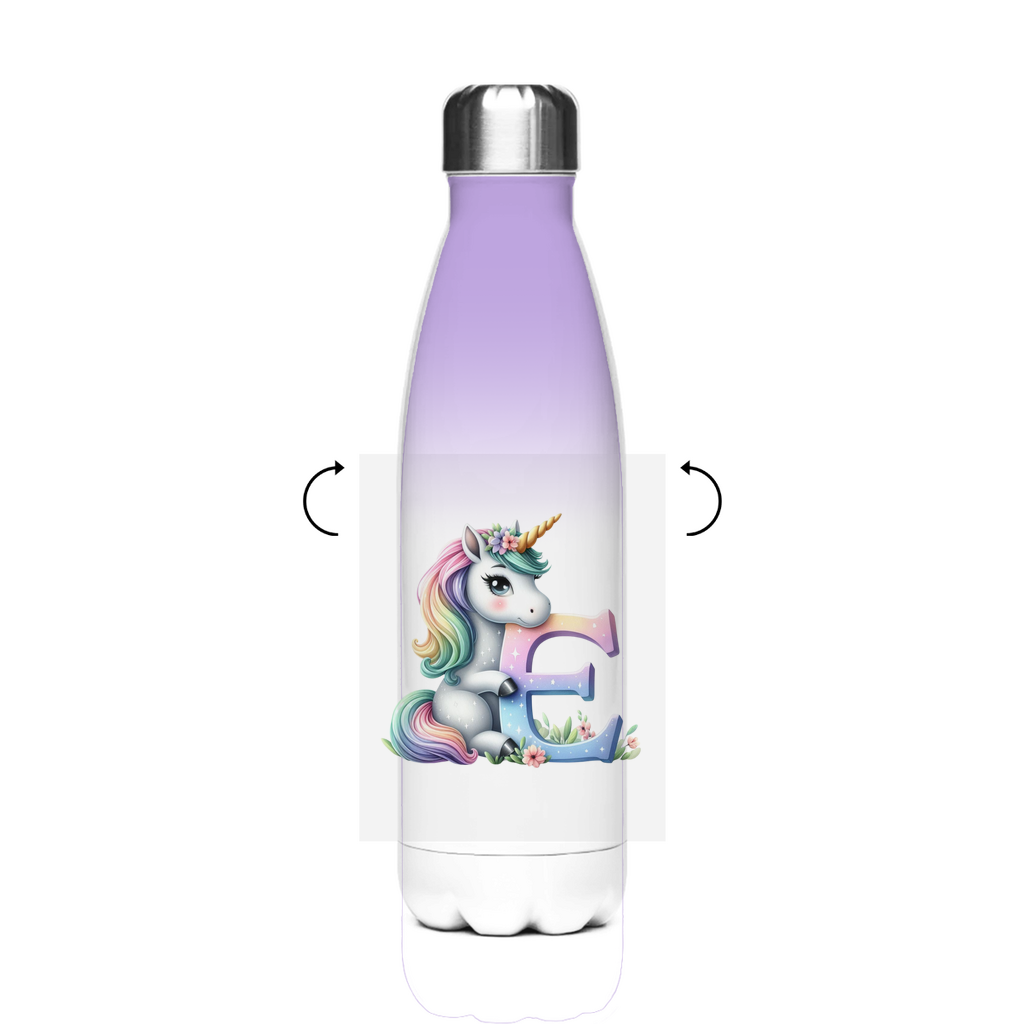 Stainless steel school water bottle "Unicorn" - personalized thermos flask