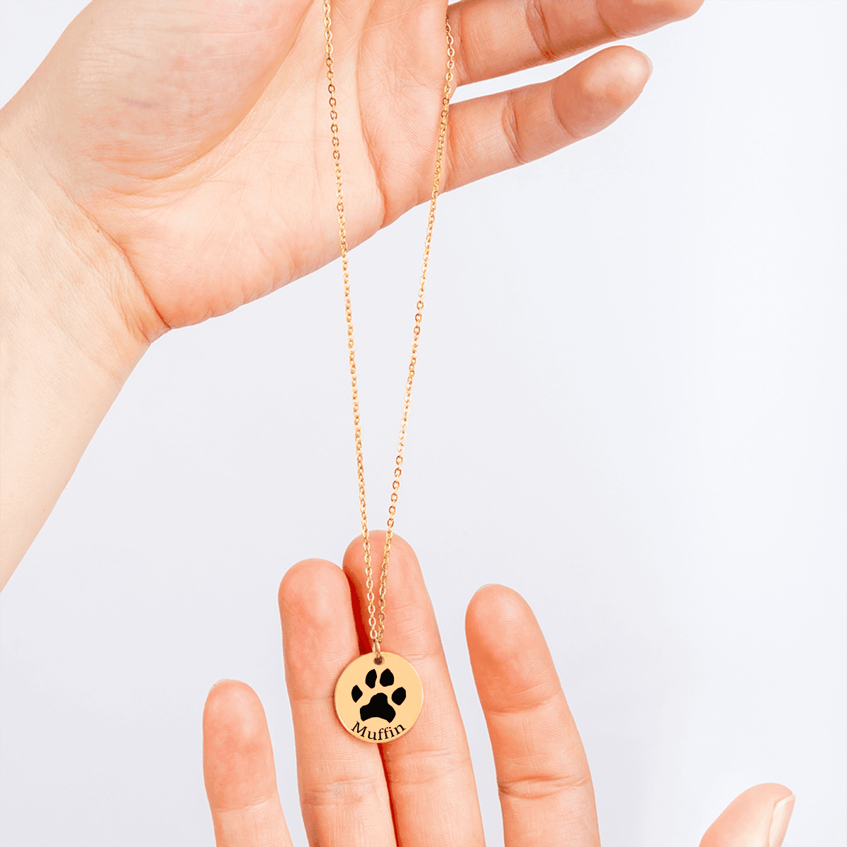Personalisierter Schmuck: Personalisierte Halskette mit Pfotenabdruck und Name – Einzigartiges Geschenk für Haustierbesitzer | Personalize Palace