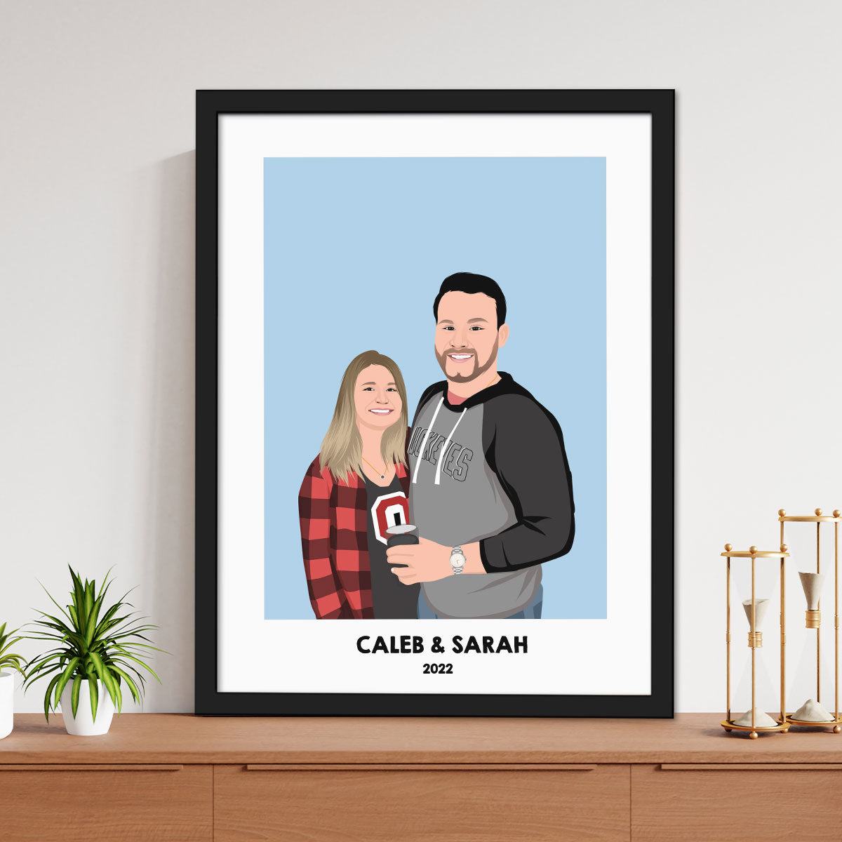 Personalisierte Bilder: händisch gezeichnetes Portrait - Individuelles Paar-Familien-Portrait | Personalize Palace