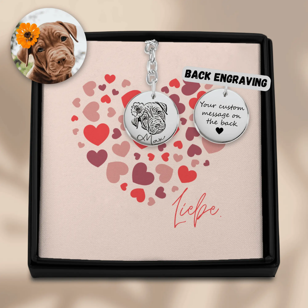 Personalisierter Schmuck: Hunde Foto Schlüsselanhänger | Personalize Palace