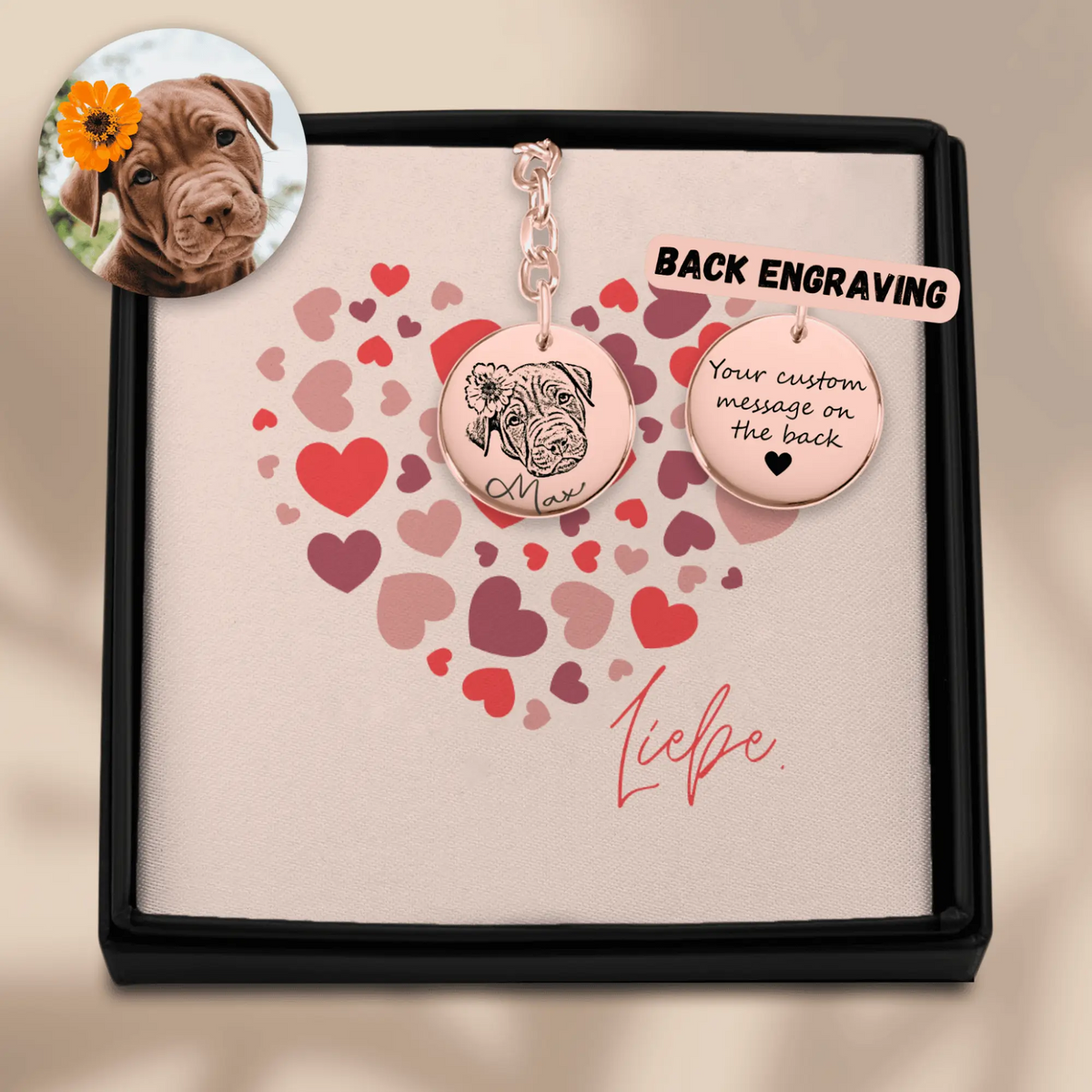 Personalisierter Schmuck: Hunde Foto Schlüsselanhänger | Personalize Palace